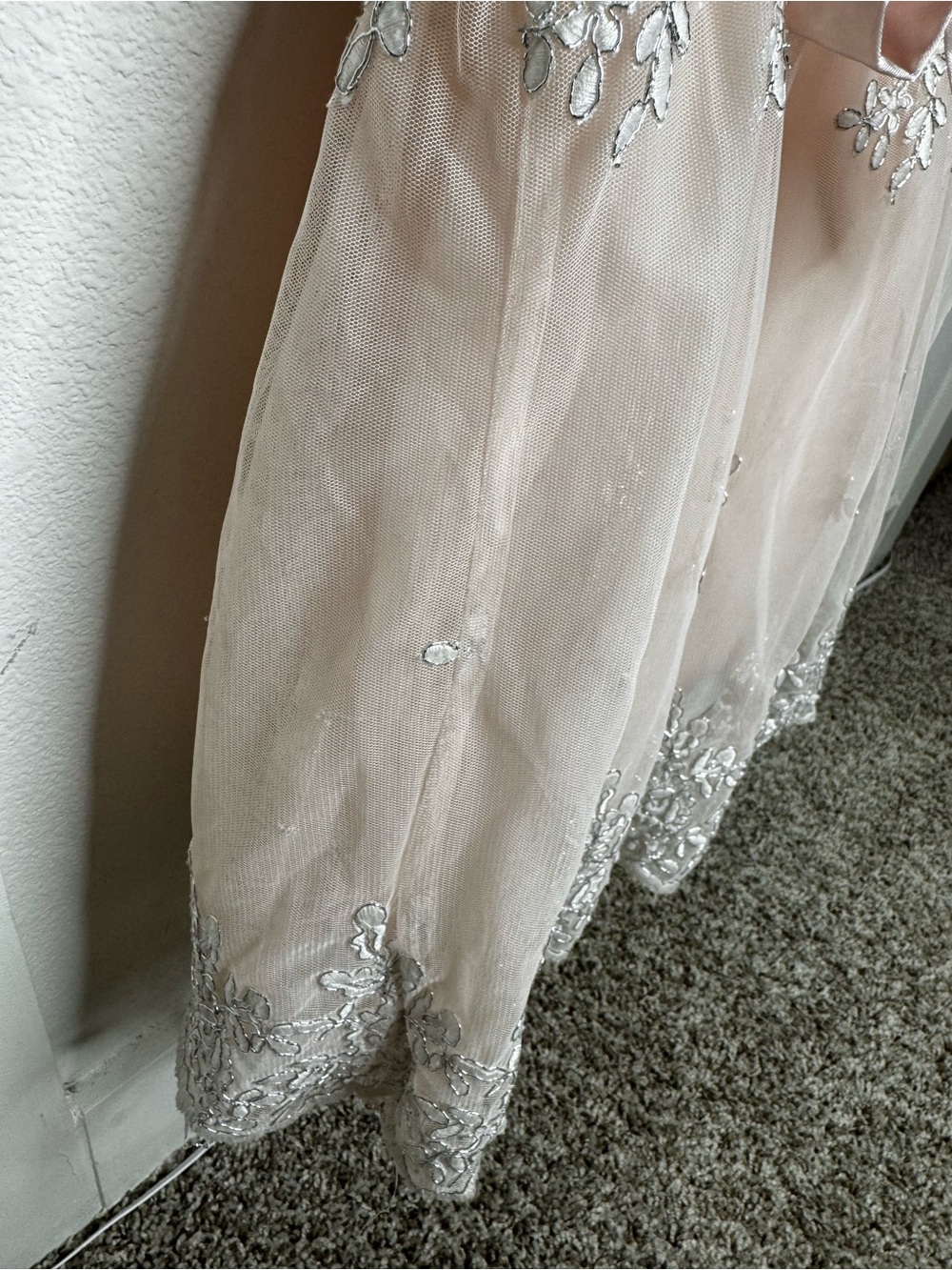 Blueber Boulevard Light Pink Floral Embroidered Tulle Dress - Picture 5 of 5